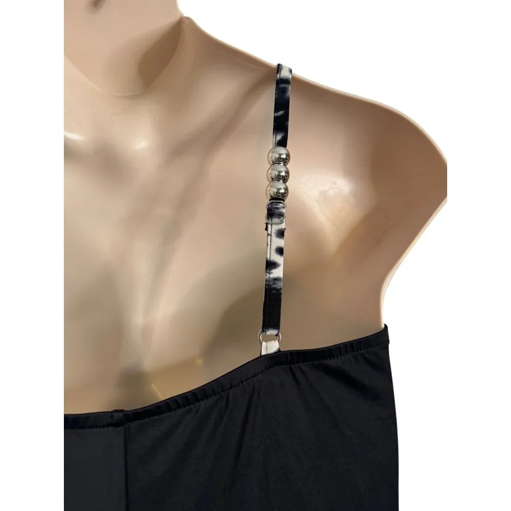 Magicsuit Size 16 Black White One Piece Swimsuit Built in Bra Ruched Front NWT